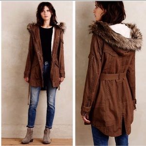 Anthropologie HEI HEI Brunswick Brown AnorakHooded Jacket
